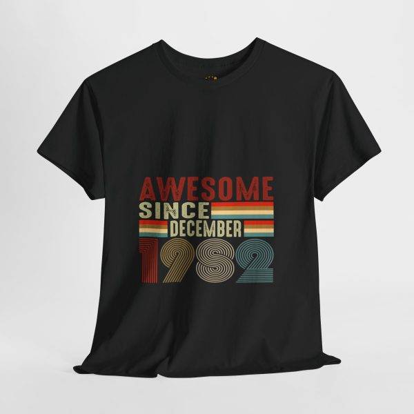 Awesome since 1982 Black Color T-Shirt For Unisex Heavy Cotton Tee