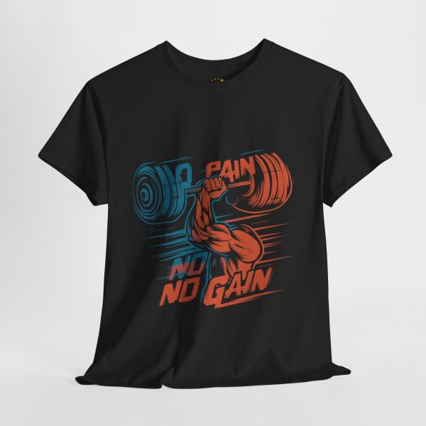 No pain no gain gym black color Tshirt For Unisex Heavy Cotton Tee No pain no gain gym black color Tshirt For Unisex Heavy Cotton Tee