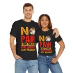 No pain no gain gym Black Color T-Shirt for Unisex Heavy Cotton Tee