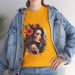 Beauty Women Gold Color T-Shirt For Unisex Heavy Cotton Tee