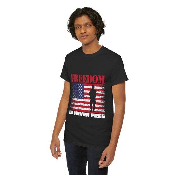 Freedom US Flag Black Color T-Shirt For Unisex Heavy Cotton Tee