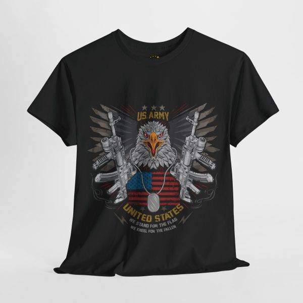 US Army Black Color T-Shirt For Unisex Heavy Cotton Tee
