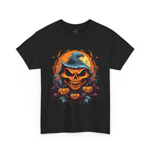 Scary Halloween Pumpkin Black Color T-Shirt For Unisex Heavy Cotton Tee Scary Halloween Pumpkin Black Color T-Shirt For Unisex Heavy Cotton Tee