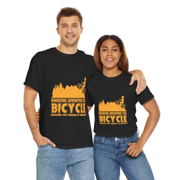 Bicycle Black Color T-Shirt For Unisex Heavy Cotton Tee