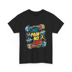No pain no gain gym black color Tshirt For Unisex Heavy Cotton Tee
