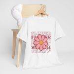 Flower White Color T-Shirt for Women Heavy Cotton Tee