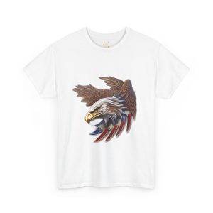 American Eagle White Color T-Shirt For Unisex Heavy Cotton Tee