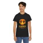 Summer Sunset Black Color T-Shirt For Unisex Heavy Cotton Tee