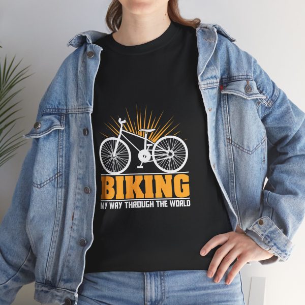 Biking Black Color T-Shirt For Unisex Heavy Cotton Tee