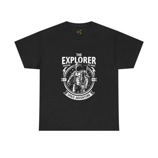 Astronaut THE EXPLORER MISSION TO MARS Black Color T-Shirt For Unisex Heavy Cotton Tee