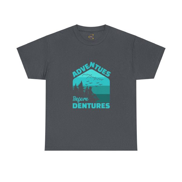 Hiking Adventues before Dentures Tweed color Tshirt For Unisex Heavy Cotton Tee