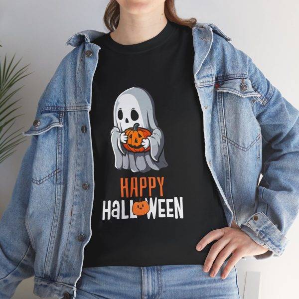 Happy Halloween Black Color T-Shirt For Unisex Heavy Cotton Tee