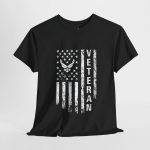 Veteran Pride Unisex Heavy Cotton Tee - Distressed American Flag Design