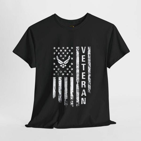 Veteran Pride Unisex Heavy Cotton Tee - Distressed American Flag Design