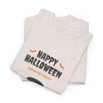 Happy Halloween Ice Gray Color T-Shirt For Unisex Heavy Cotton Tee Happy Halloween Ice Gray Color T-Shirt For Unisex Heavy Cotton Tee