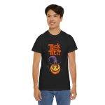 Halloween Trick Or Treat Black Color T-Shirt For Unisex Heavy Cotton Tee