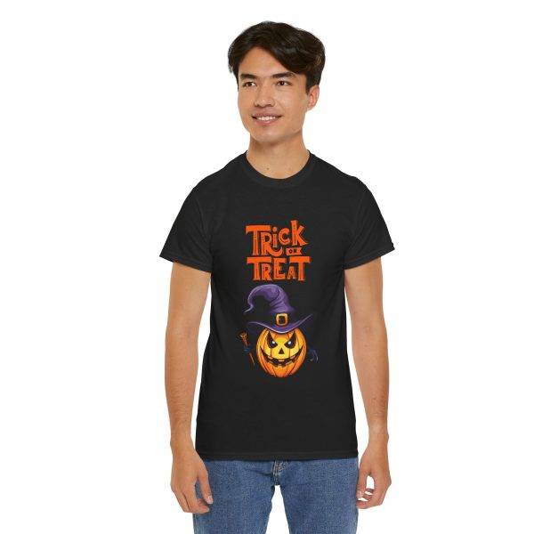 Halloween Trick Or Treat Black Color T-Shirt For Unisex Heavy Cotton Tee