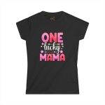One Lucky Mama Women's Softstyle Tee - Perfect Gift for Moms on Special Occasions