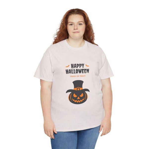 Happy Halloween Ice Gray Color T-Shirt For Unisex Heavy Cotton Tee Happy Halloween Ice Gray Color T-Shirt For Unisex Heavy Cotton Tee