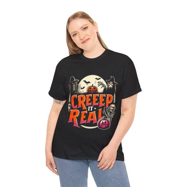 Halloween Creeep It Real Black Color T-Shirt For Unisex Heavy Cotton Tee