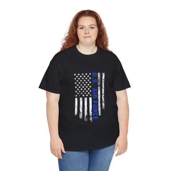 U.S. Air Force Flag Heavy Cotton Tee - Unisex Military Shirt for Veterans and Supporters