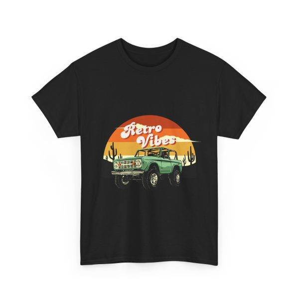 Retro Vibes Black Color T-Shirt For Men Heavy Cotton Tee