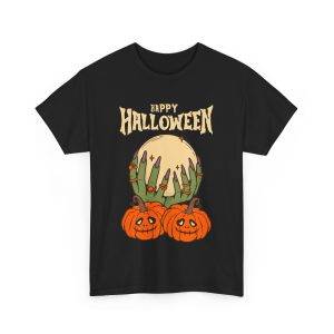 Happy Halloween Black Color T-Shirt For Unisex Heavy Cotton Tee