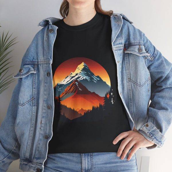 Mountain View Black Color T-Shirt For Unisex Heavy Cotton Tee