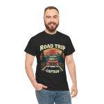 Road Trip Captain Black Color T-Shirt For Unisex Heavy Cotton Tee