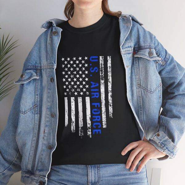 U.S. Air Force Flag Heavy Cotton Tee - Unisex Military Shirt for Veterans and Supporters