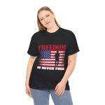 Freedom US Flag Black Color T-Shirt For Unisex Heavy Cotton Tee