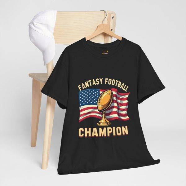 FANTASY FOOTBALL CHAMPION Black Color T-Shirt For Unisex Heavy Cotton Tee