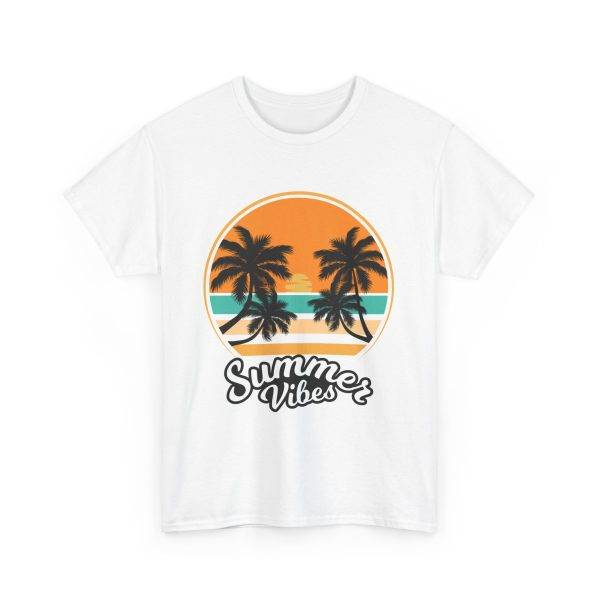 Summer Vibes White Color T-Shirt for Unisex Heavy Cotton Tee