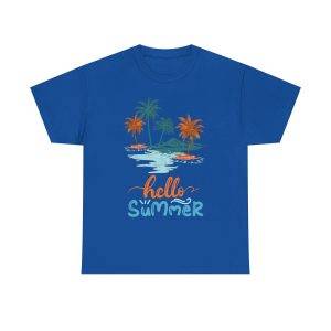 Hello Summer Royal Color T-Shirt For Unisex Heavy Cotton Tee
