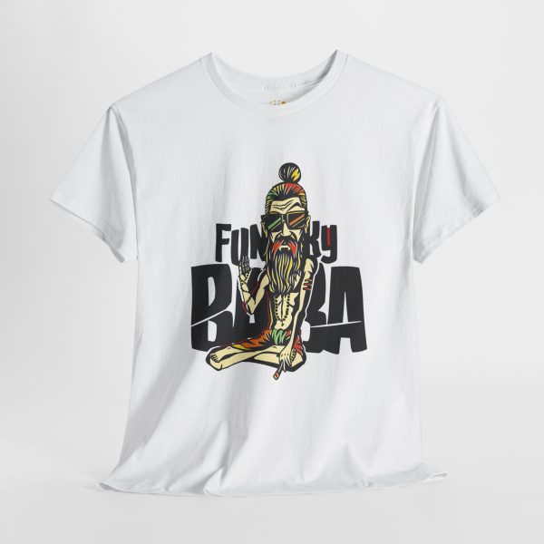 Funky baba white Color T-Shirt For Unisex Heavy Cotton Tee