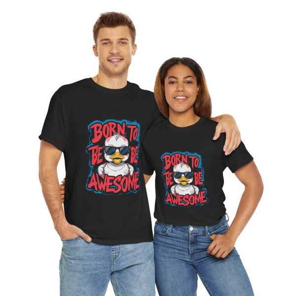 Fun 'Born to Be Awesome' Unisex Cotton Tee - Perfect for Kids and Teenagers!