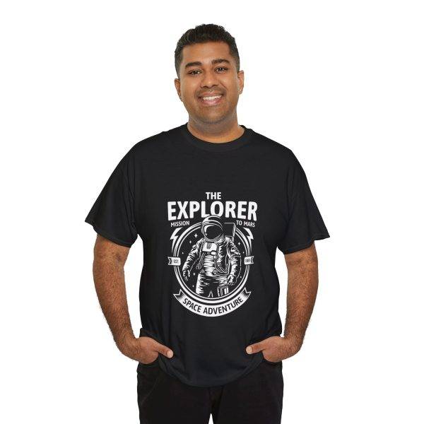 Astronaut THE EXPLORER MISSION TO MARS Black Color T-Shirt For Unisex Heavy Cotton Tee