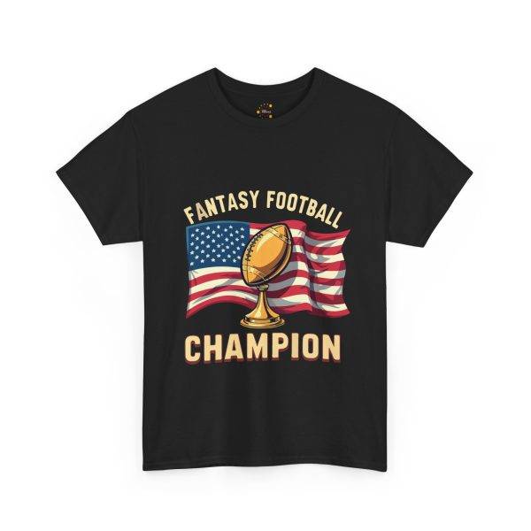 FANTASY FOOTBALL CHAMPION Black Color T-Shirt For Unisex Heavy Cotton Tee