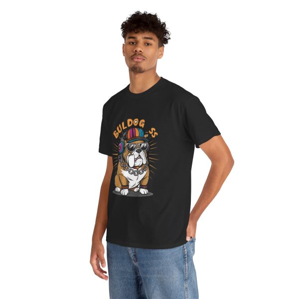 Bulldog Black Color T-Shirt For Unisex Heavy Cotton Tee