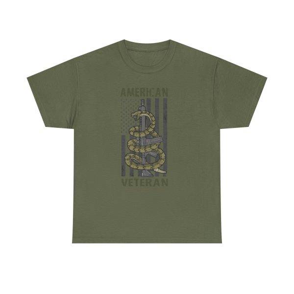 American Veteran Military Green Color T-Shirt For Unisex Heavy Cotton Tee