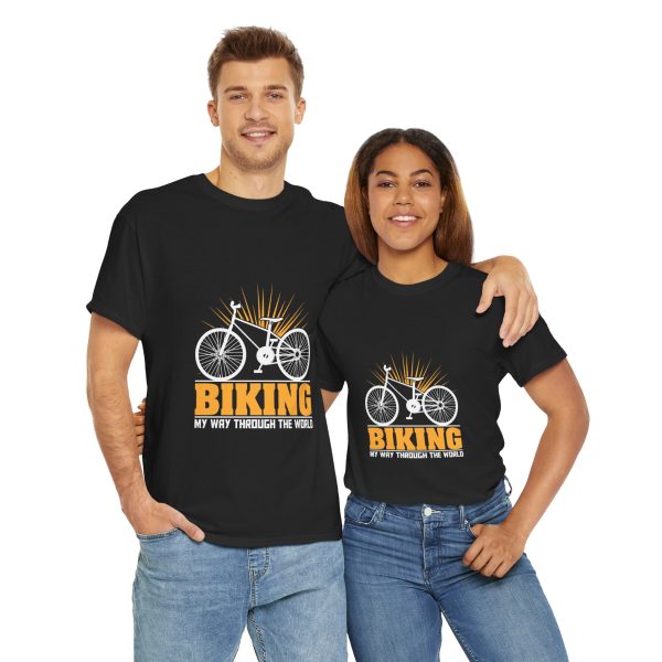 Biking Black Color T-Shirt For Unisex Heavy Cotton Tee