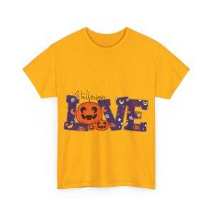Love Halloween Gold Color T-Shirt For Unisex Heavy Cotton Tee Love Halloween Gold Color T-Shirt For Unisex Heavy Cotton Tee