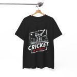 Sport Cricket In Action Black Color T-Shirt For Unisex Heavy Cotton Tee