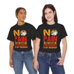 No pain no gain gym Black Color T-Shirt for Unisex Heavy Cotton Tee
