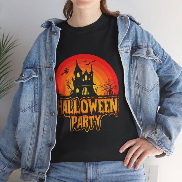 Halloween Party Black Color T-Shirt For Unisex Heavy Cotton Tee