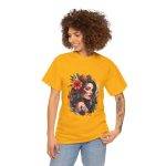 Beauty Women Gold Color T-Shirt For Unisex Heavy Cotton Tee