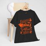 Halloween Ghosts And Ghouls Black Color T-Shirt For Unisex Heavy Cotton Tee