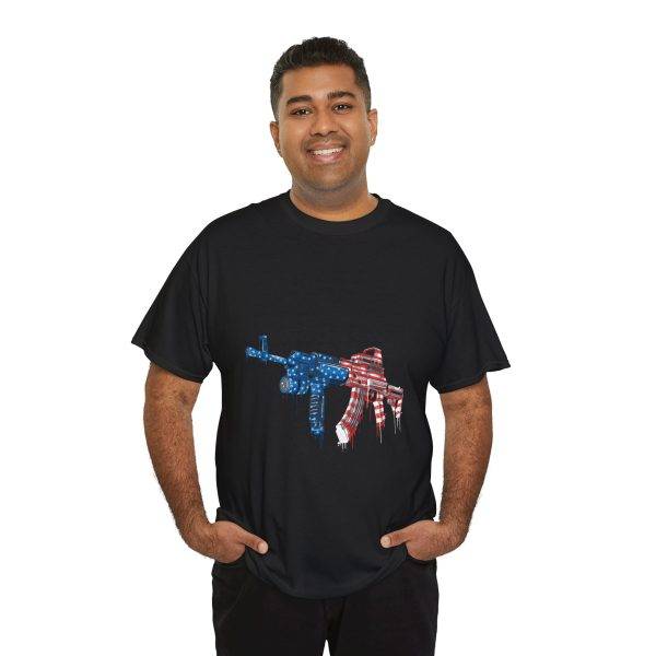 Patriotic Gun USA Flag Graphic Unisex Heavy Cotton Tee Patriotic Gun USA Flag Graphic Unisex Heavy Cotton Tee