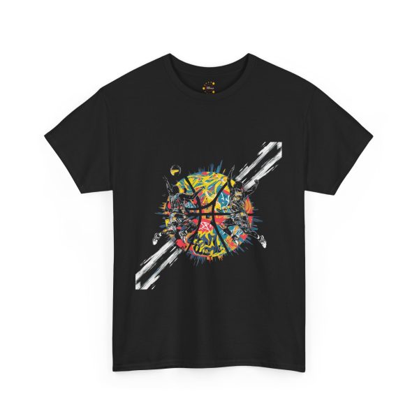 Vibrant Basketball Unisex Heavy Cotton Tee - Colorful Abstract Graphic Design