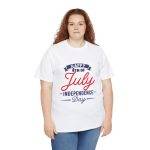 Happy 4th July White T-Shirt Color Unisex Heavy Cotton Tee